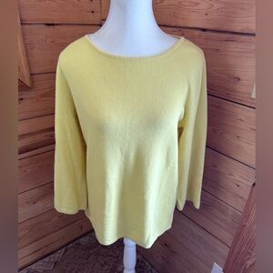 Cotton Lemon Yellow Knit Sweater Womens Medium Josephine & Co